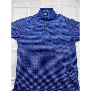 Mens Footjoy Polo Navy Blue M Medium Midshipman Geometric Golf Polo Collared